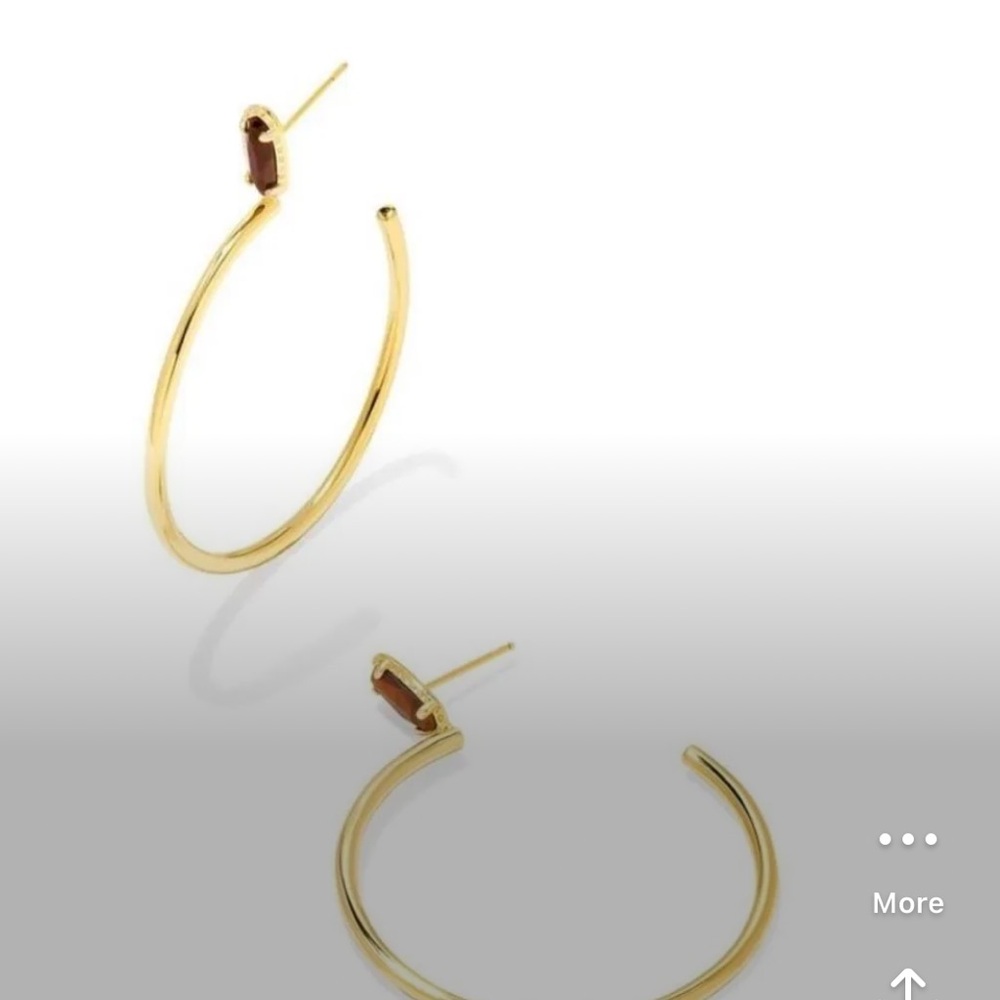 Kendra Scott Gold Emma Tigers Eye Hoop Earrings Minimalist Design Brand new with